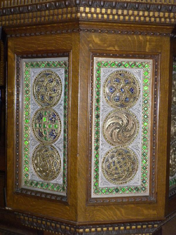 Willard Memorial Pulpit:  pulpit with mosaic panels